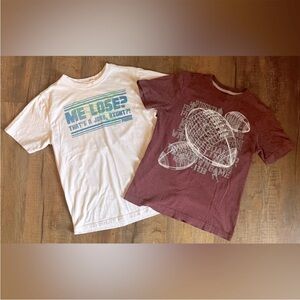Old Navy and Puma tshirts. Set of two. White and Maroon. Boys size Large (10-12)